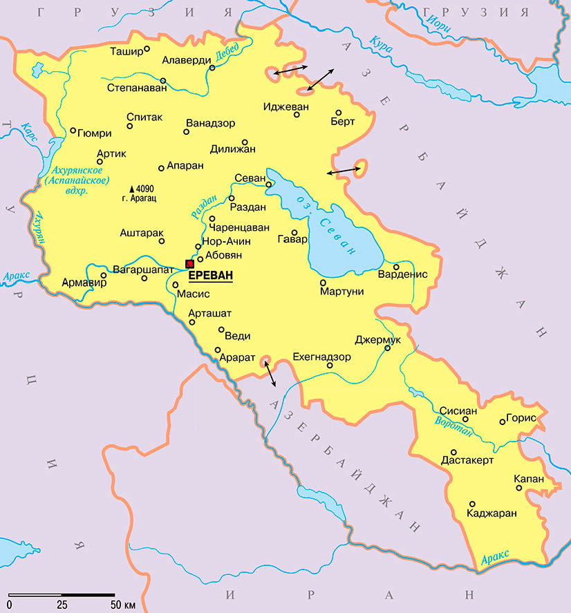 Карта Армении
