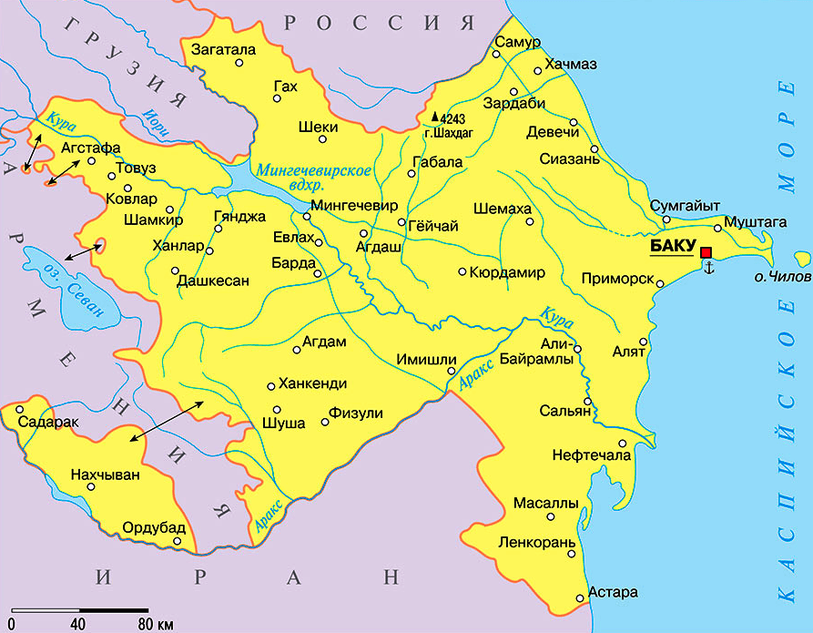 Карта Азербайджана