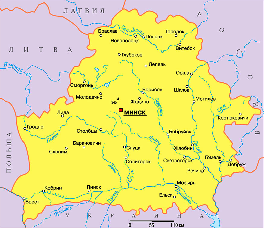 Карта Беларуси