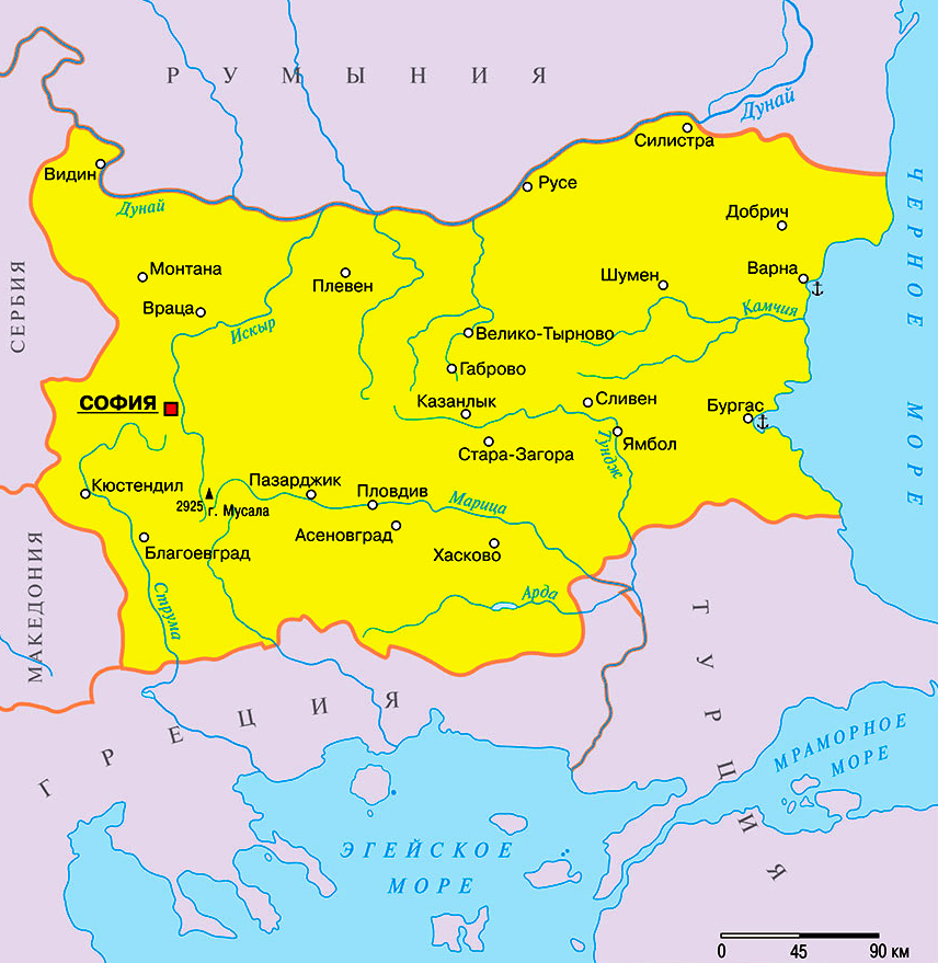 Карта Болгарии