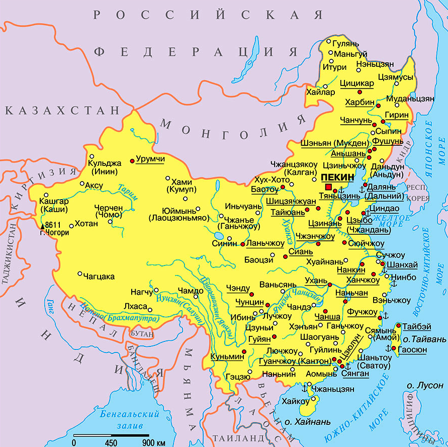 Карта Китая