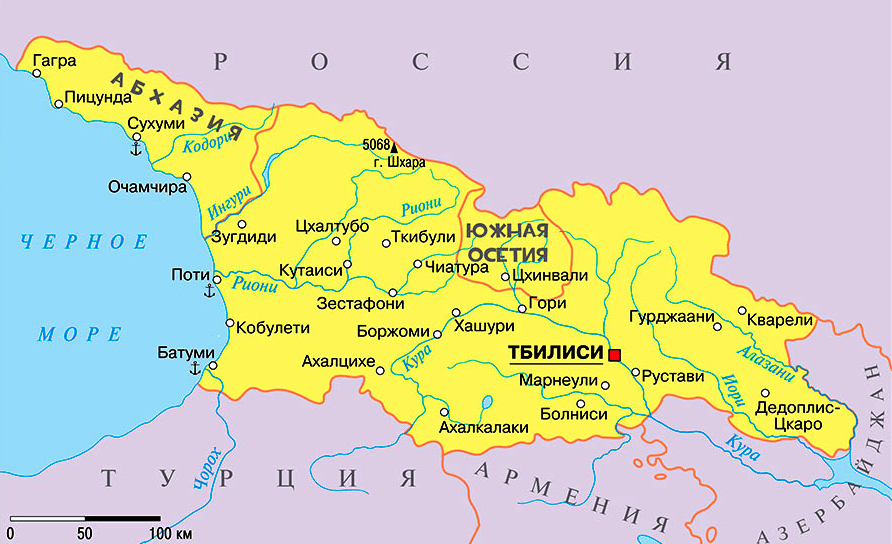 Карта Грузии