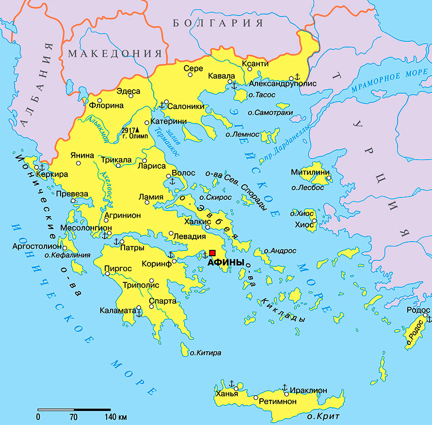 Карта Греции
