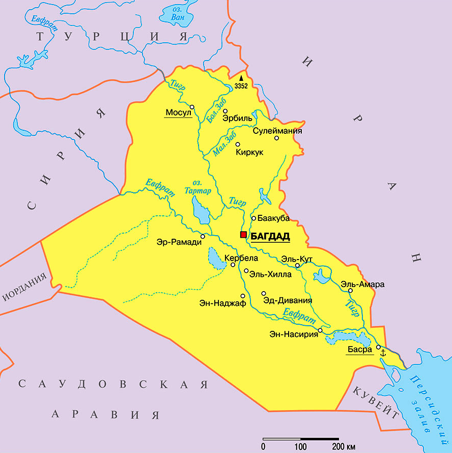Карта Ирака