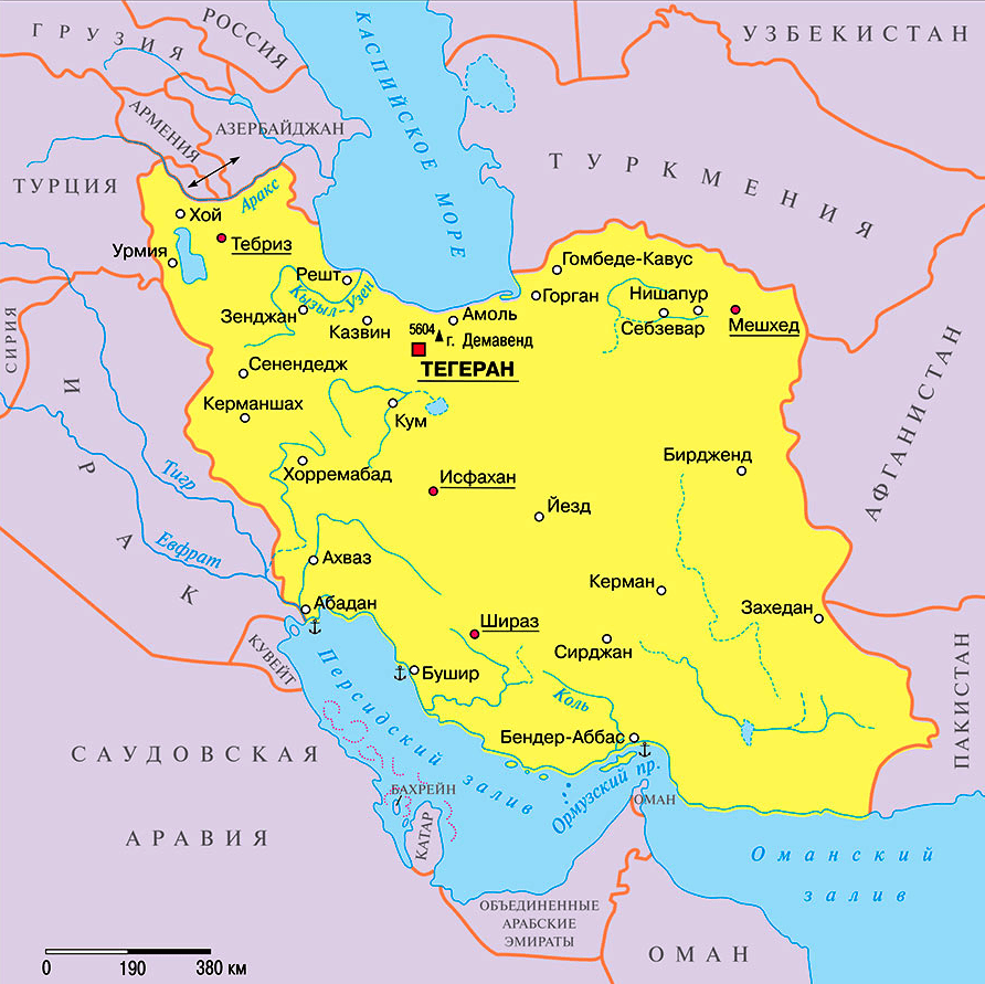 Карта Ирана