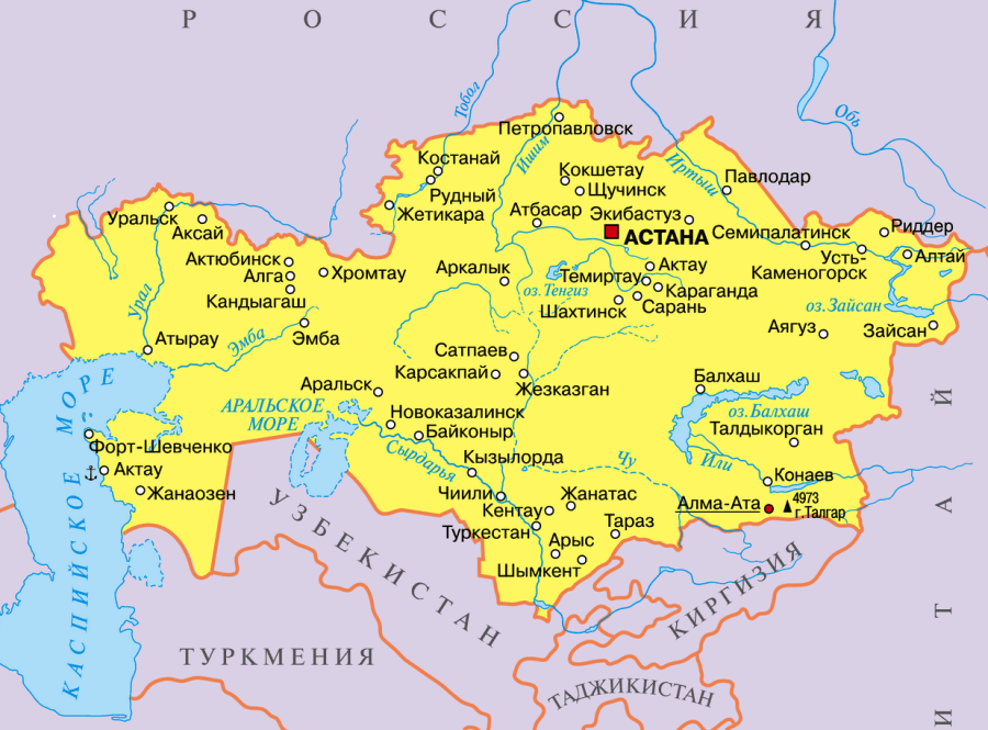 Карта Казахстана