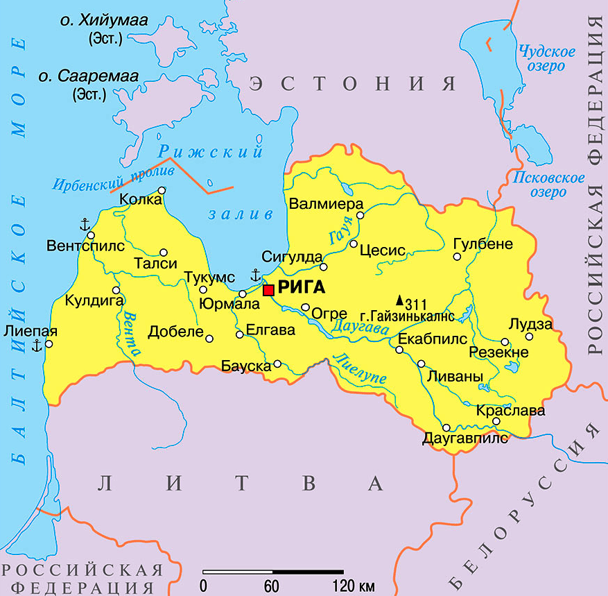 Карта Латвии