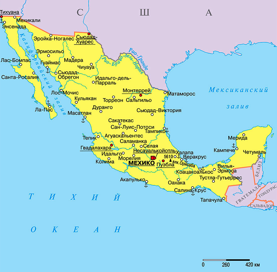 Карта Мексики
