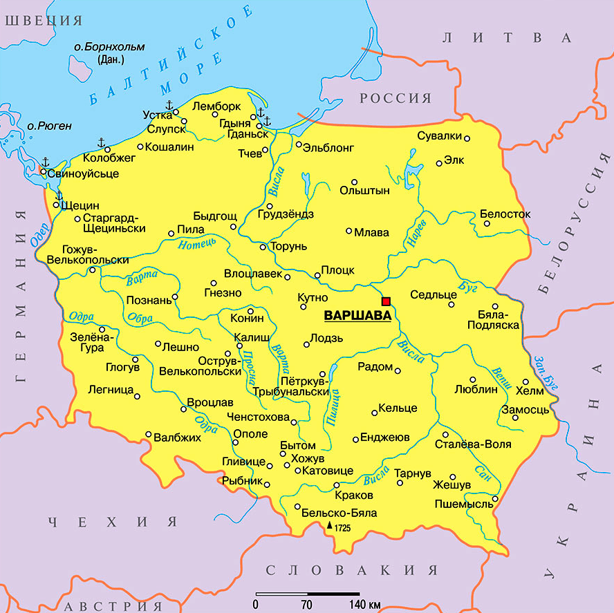Карта Польши