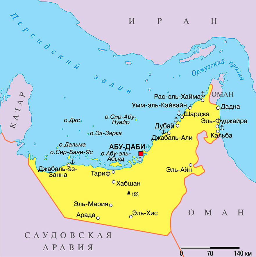 Карта ОАЭ