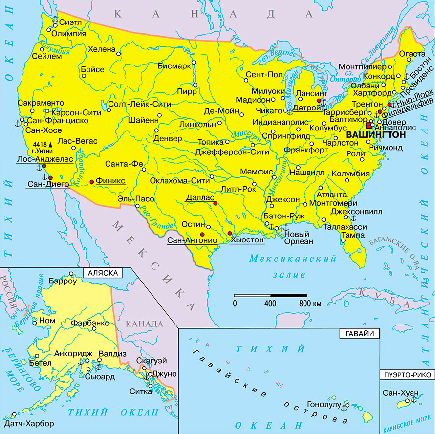 Карта США